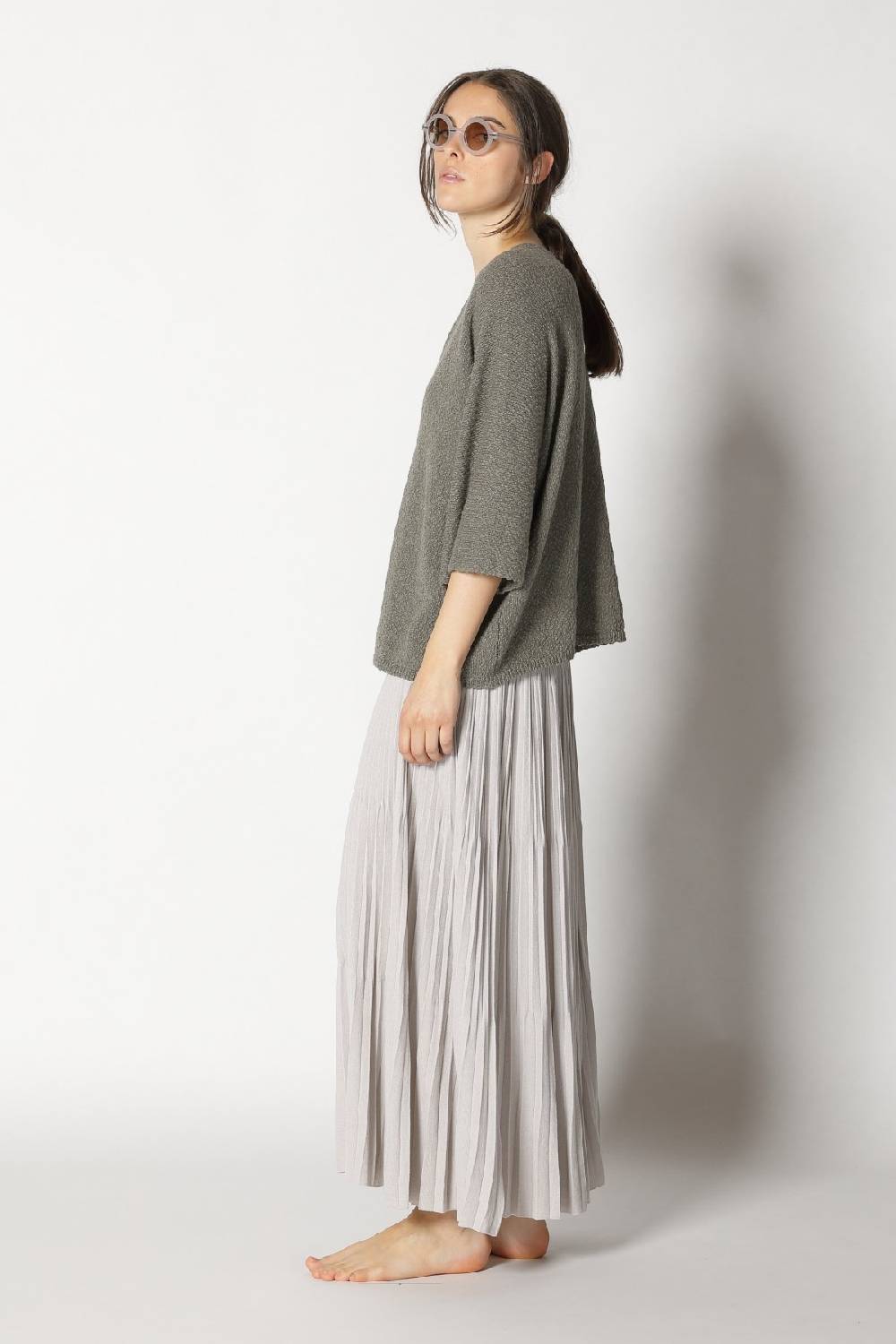 Sminfinity nubbly V neck + pima pleat skirt Weihnachtsangebot