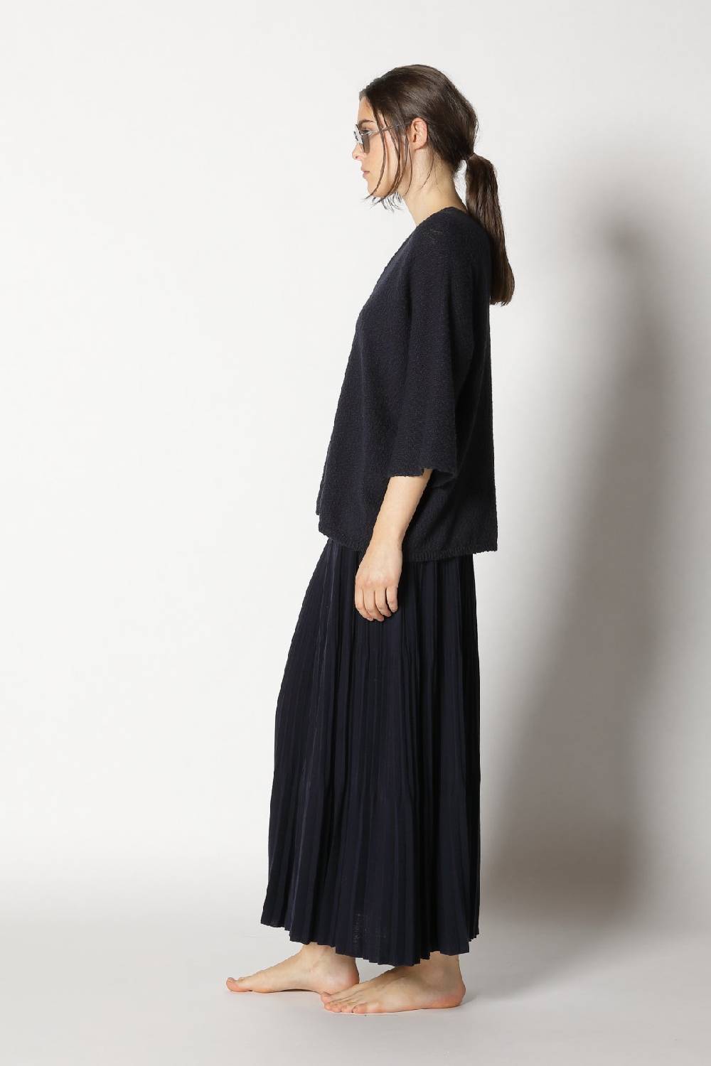 Sminfinity nubbly V neck + pima pleat skirt Lagerräumung