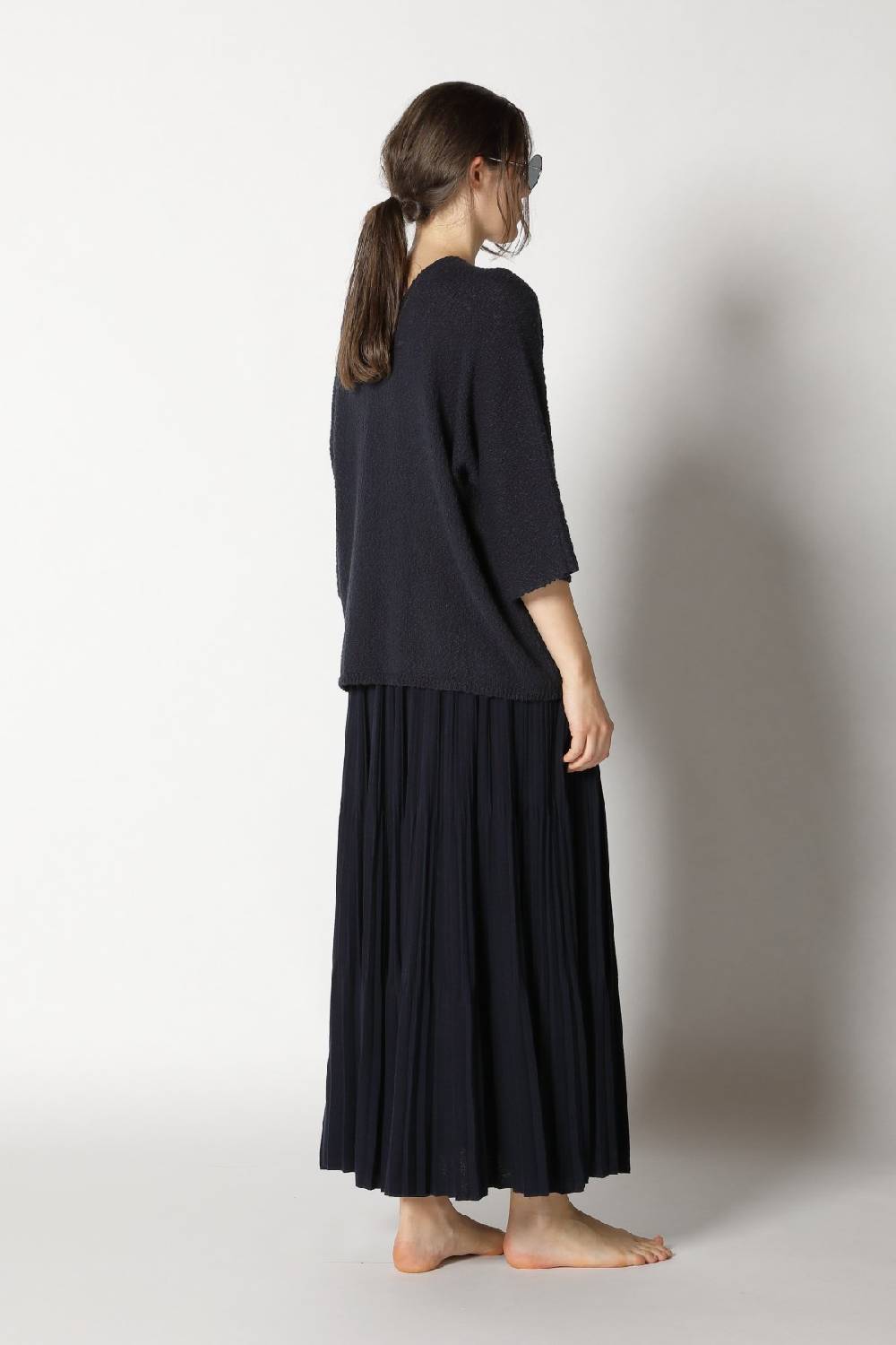 Sminfinity nubbly V neck + pima pleat skirt Lagerräumung