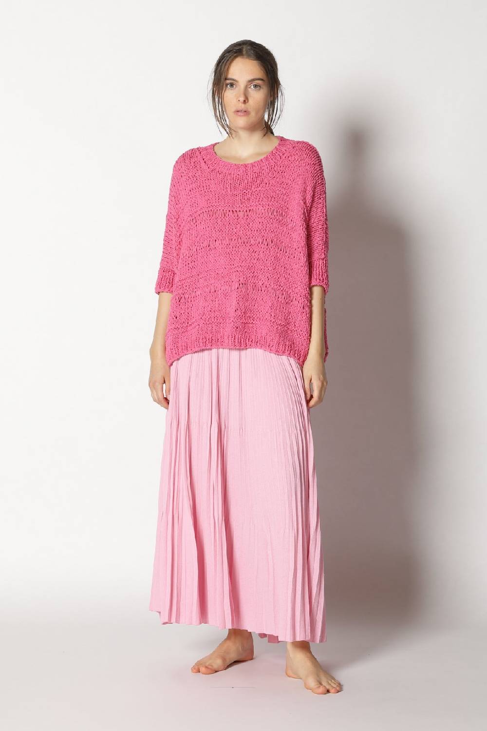 Sminfinity loose knit cape jumper + pima pleat skirt Top Angebot
