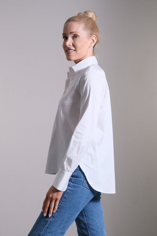 Soluzione Basic Bluse mit gerundetem Saum Top Angebot