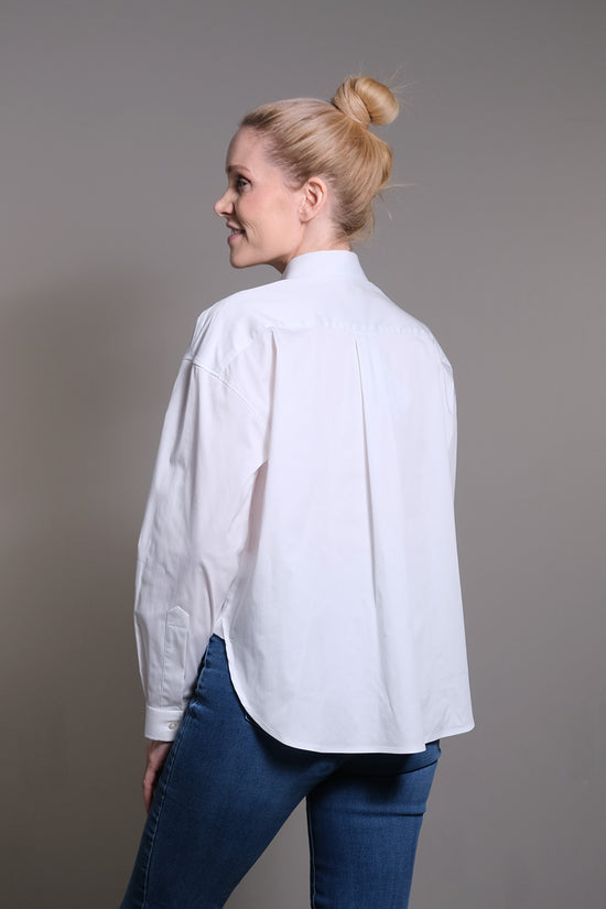Soluzione Verkürzte Hemdbluse mit VKL und Rückenfalte Blitzangebot