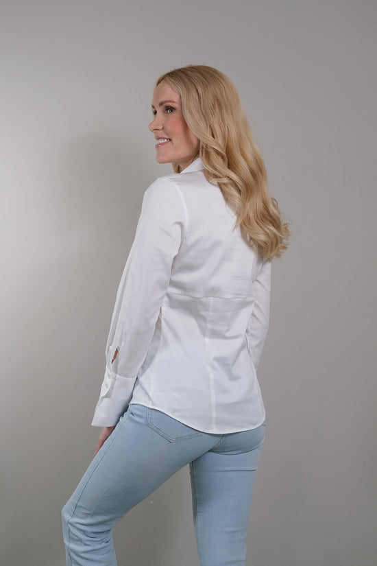 Soluzione Schmale Bluse mit großer Manschette und Korsett-Form an der Taille Großer Ausverkauf