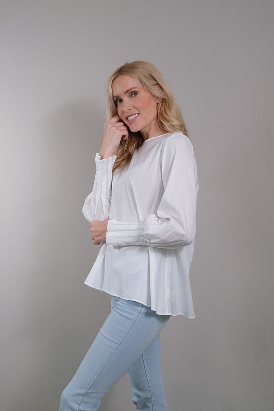 Soluzione Langarmshirt mit RN und Faltenlegung an der Manschette VIP-Rabatte