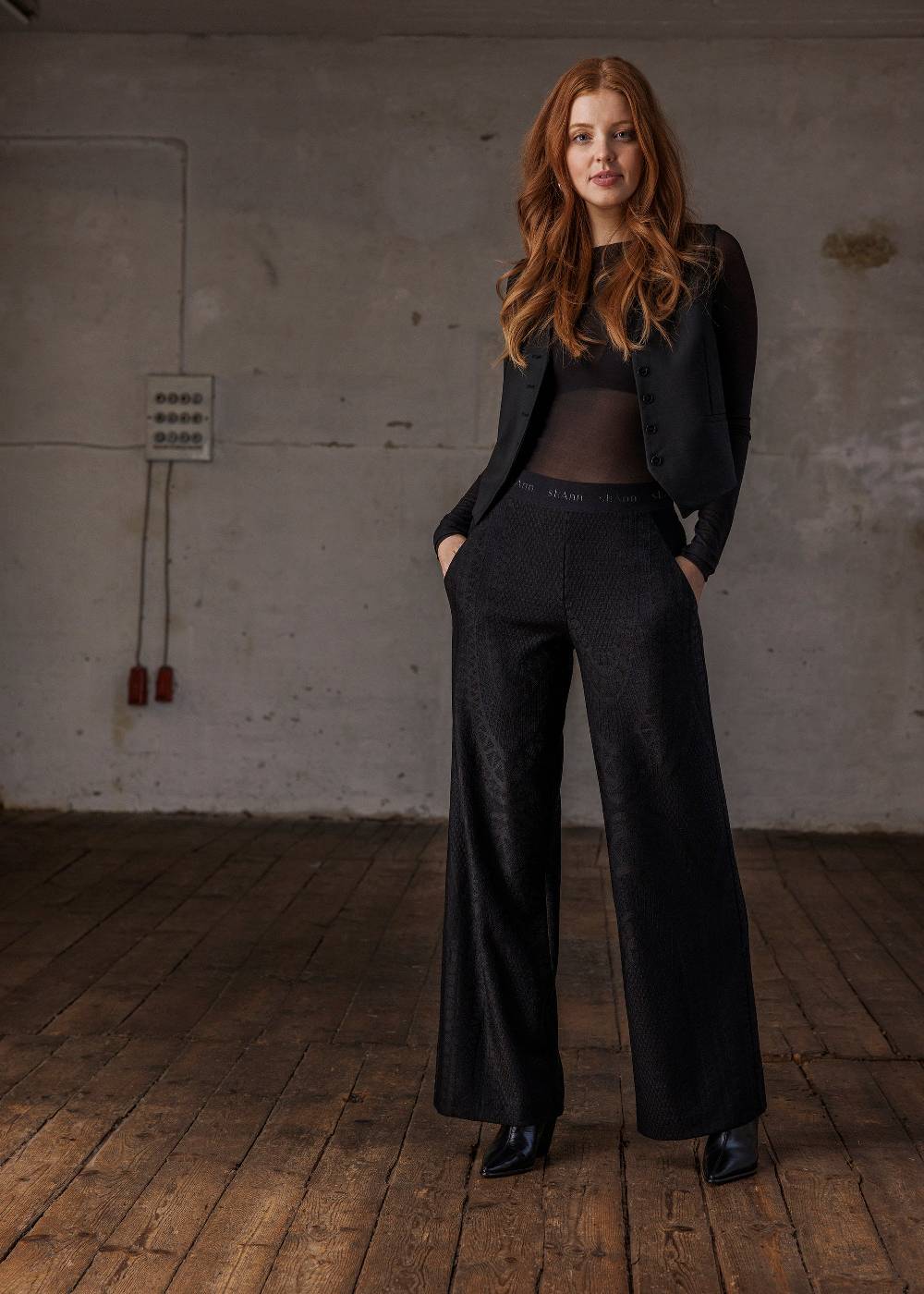 Stehmann Weite Hose Hamatit in Lace Jersey Räumungsverkauf