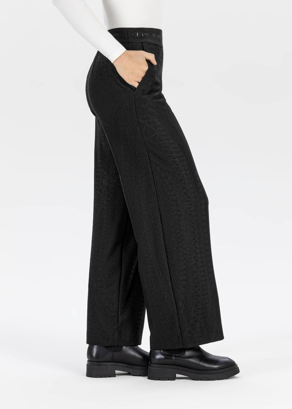 Stehmann Weite Hose Hamatit in Lace Jersey Räumungsverkauf