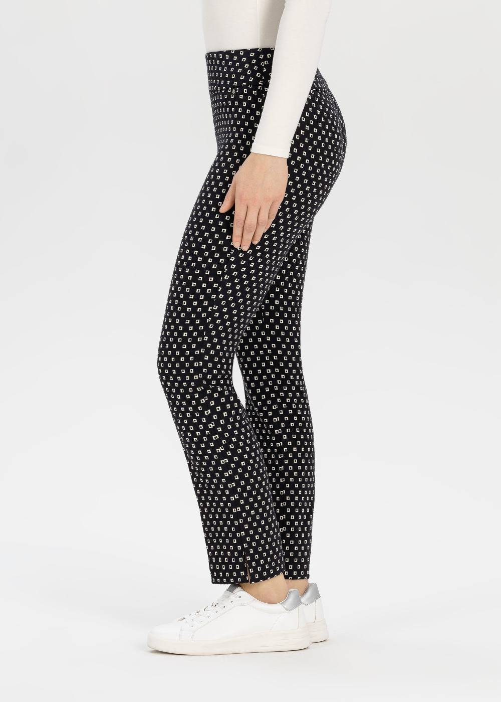 Stehmann 7/8-Hose Ina in Black and White Jacquard Nur noch ein Tag übrig