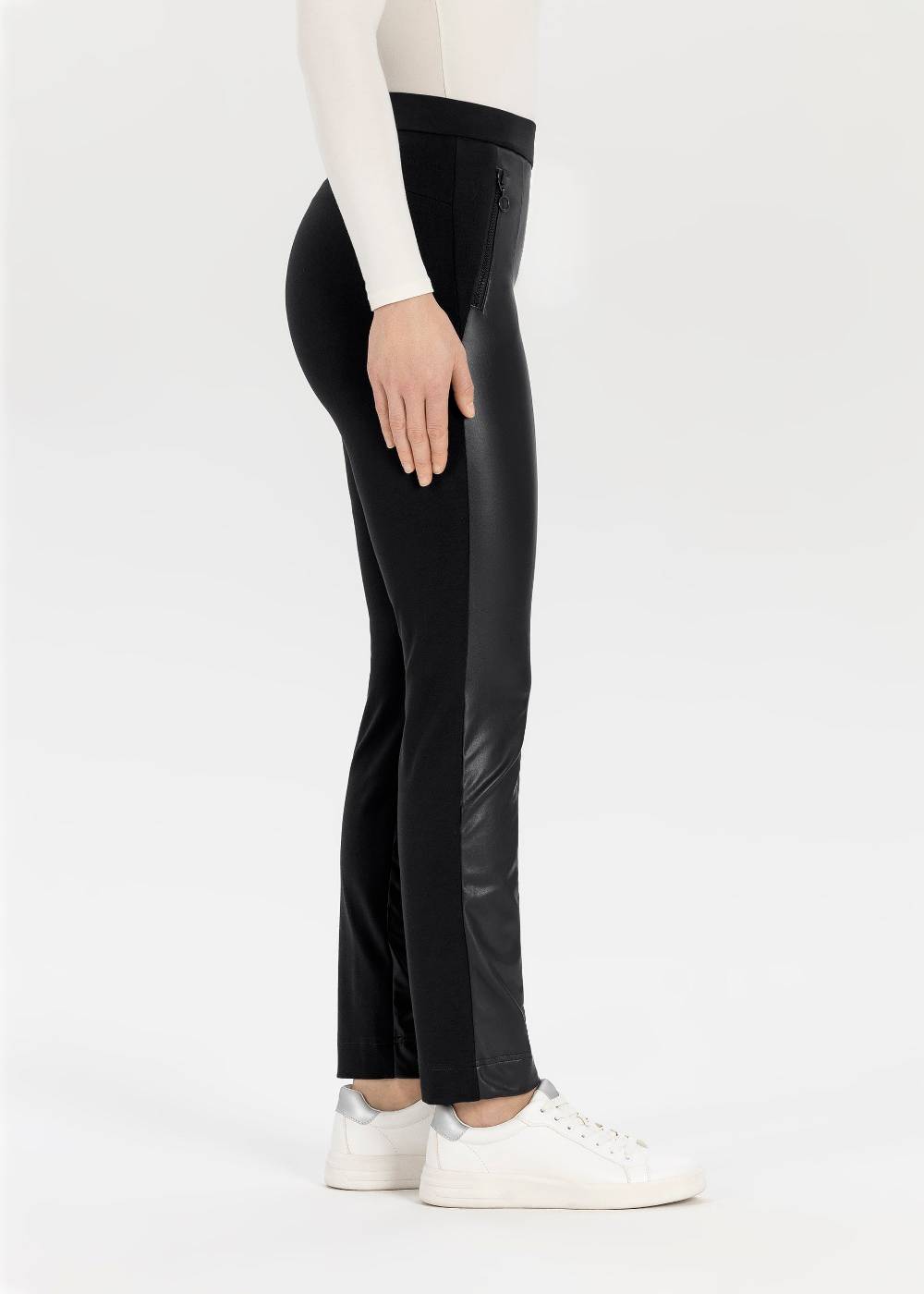 Stehmann Stretchhose Imilia mit Lederimitat Fabrikladen