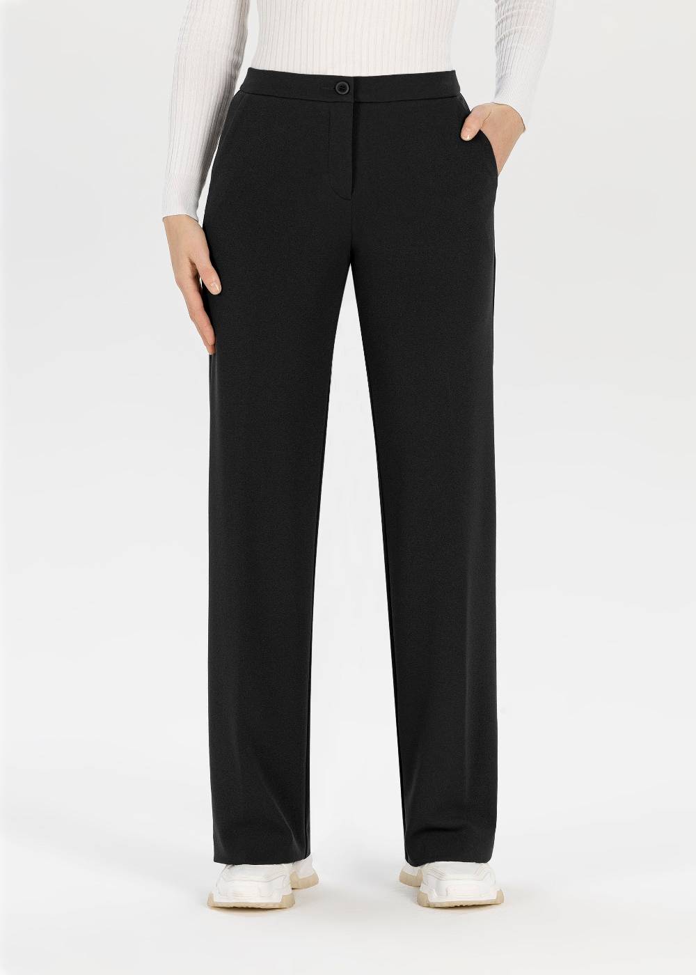 Stehmann Hose Hillda in Scuba Crepe mit weitem Bein