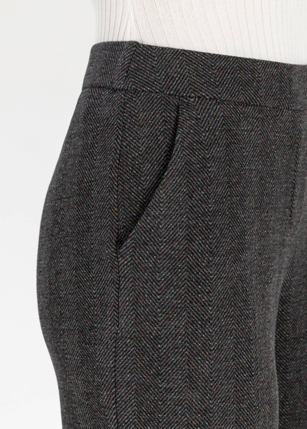 Stehmann Relaxed Hose Flanna in Fluffy Herringbone Qualität 2025