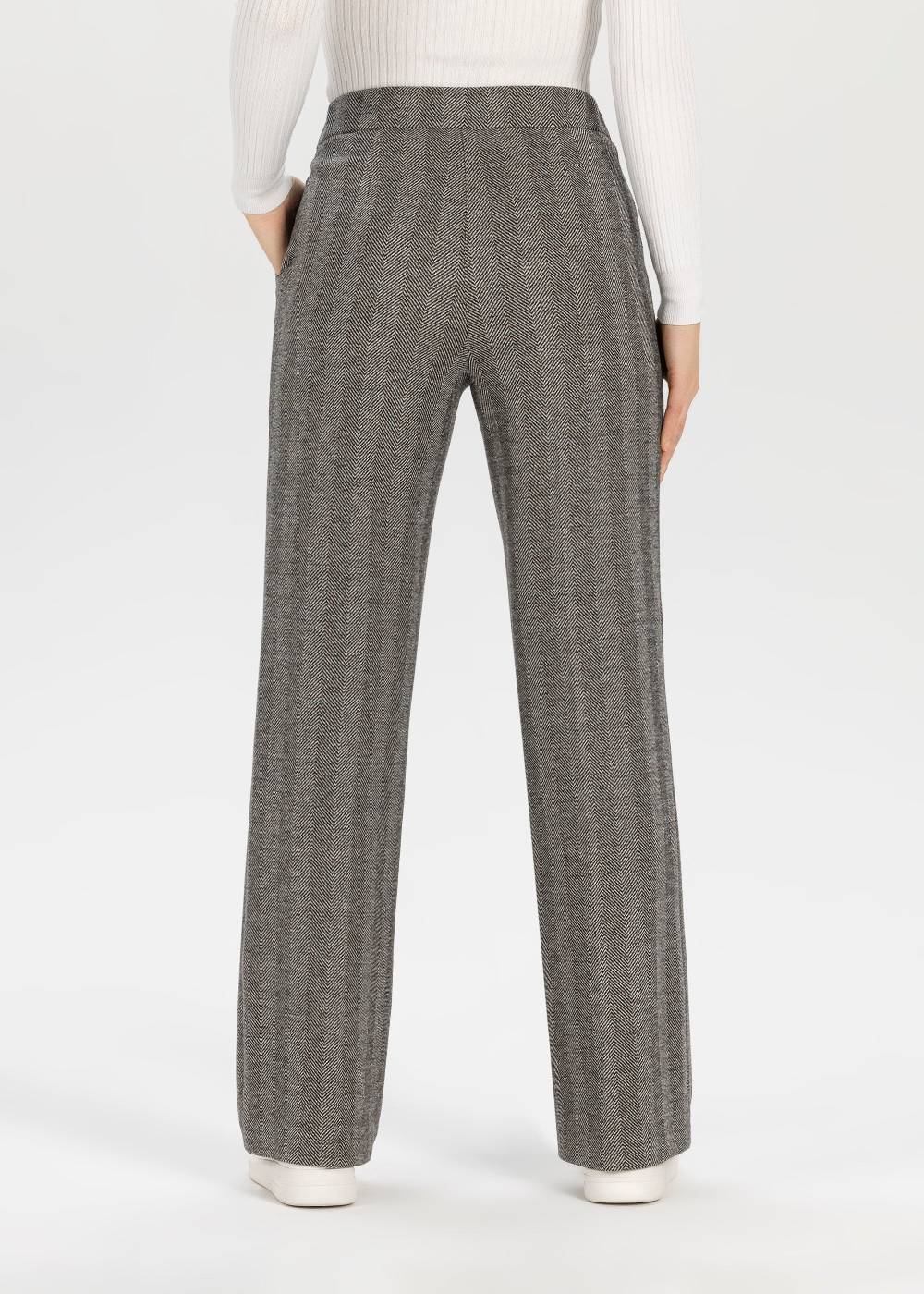 Stehmann Relaxed Hose Flanna in Fluffy Herringbone Qualität Online