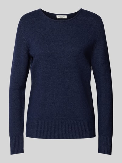 Peek & Cloppenburg Christian Berg WomanStrickpullover mit gerippten Abschlüssen in dunkelblau Jubiläumsangebot