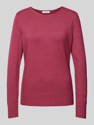 Peek & Cloppenburg Christian Berg WomanStrickpullover mit gerippten Abschlüssen in fuchsia melange Top Angebot