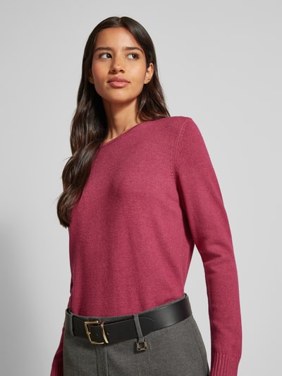 Peek & Cloppenburg Christian Berg WomanStrickpullover mit gerippten Abschlüssen in fuchsia melange Top Angebot