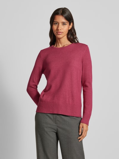 Peek & Cloppenburg Christian Berg WomanStrickpullover mit gerippten Abschlüssen in fuchsia melange Top Angebot