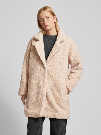 Peek & Cloppenburg OnlyRegular Fit Teddymantel mit verdecktem Druckknopfverschluss Modell 'NEWAURELIA' in sand Exklusive Angebote