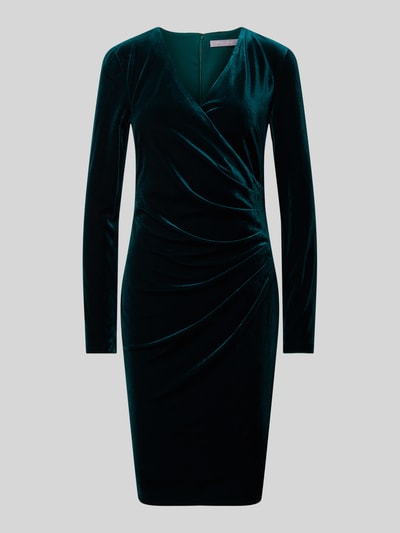 Peek & Cloppenburg Christian Berg CocktailKnielanges Cocktailkleid in Wickel-Optik in dunkelgruen Sonderangebote