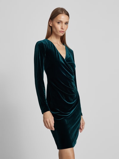 Peek & Cloppenburg Christian Berg CocktailKnielanges Cocktailkleid in Wickel-Optik in dunkelgruen Sonderangebote