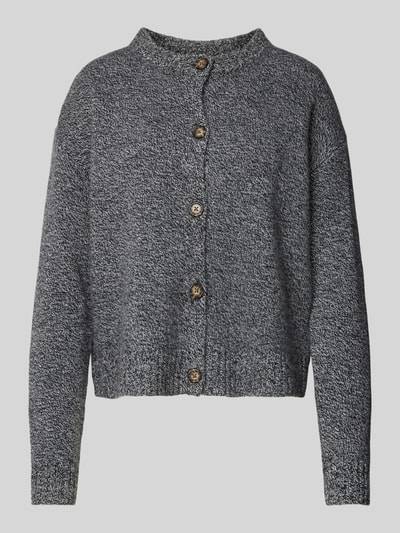 Peek & Cloppenburg Christian Berg WomanStrickjacke aus Wolle mit Rundhalsausschnitt in anthrazit melange Kostenlose Rückgabe