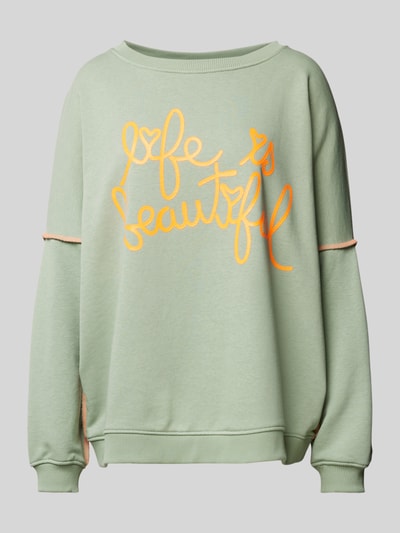 Peek & Cloppenburg miss goodlifeSweatshirt mit Label-Print Modell 'Life ist beautif' in mint Zeitbegrenzte Promotion