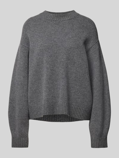 Peek & Cloppenburg Jake*s CasualStrickpullover mit gerippten Abschlüssen in dunkelgrau melange Bis zu 65% Rabatt
