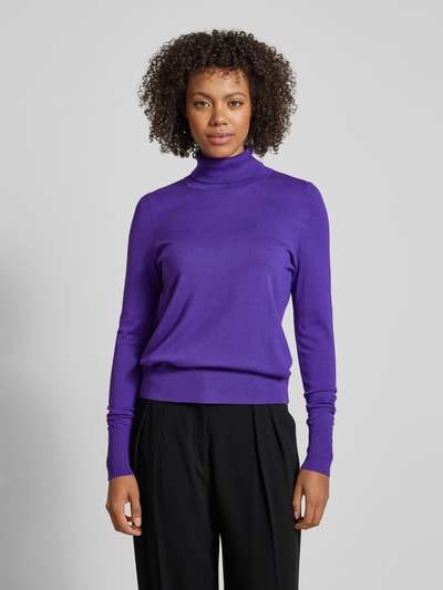 Peek & Cloppenburg Christian Berg WomanStrickpullover mit gerippten Abschlüssen in violett Nur noch ein Tag übrig