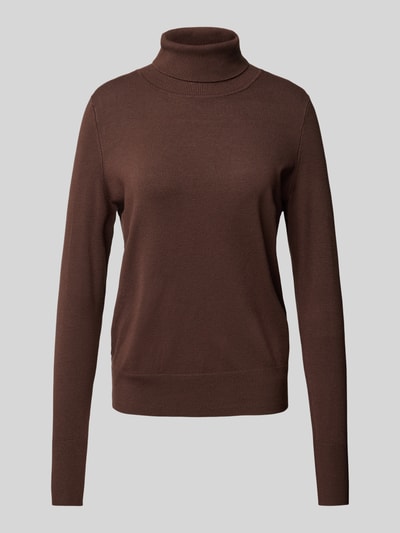 Peek & Cloppenburg Christian Berg WomanStrickpullover mit gerippten Abschlüssen in dunkelbraun Riesige Rabatte