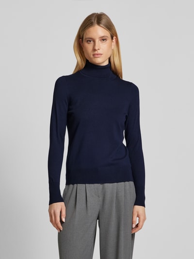 Peek & Cloppenburg Christian Berg WomanStrickpullover mit gerippten Abschlüssen in dunkelblau Clearance-Verkauf