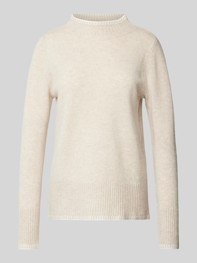 Peek & Cloppenburg Christian Berg WomanWollpullover mit Stehkragen in beige melange Fabrikladen