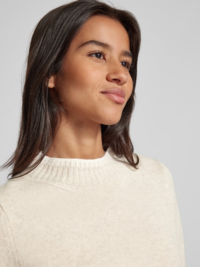 Peek & Cloppenburg Christian Berg WomanWollpullover mit Stehkragen in beige melange Fabrikladen