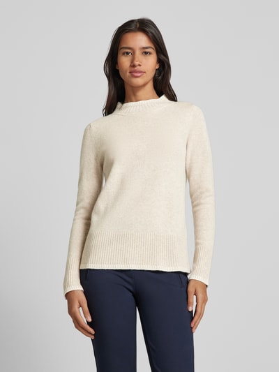 Peek & Cloppenburg Christian Berg WomanWollpullover mit Stehkragen in beige melange Fabrikladen