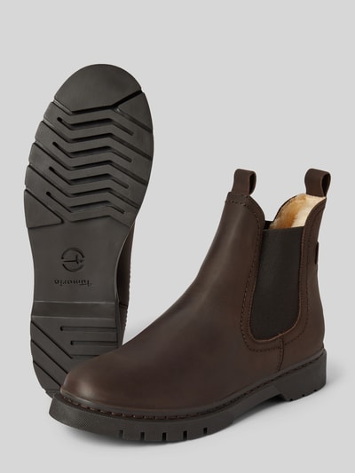 Peek & Cloppenburg TamarisStiefeletten aus Leder mit elastischen Einsätzen in dunkelbraun Rabatte dieses Monats