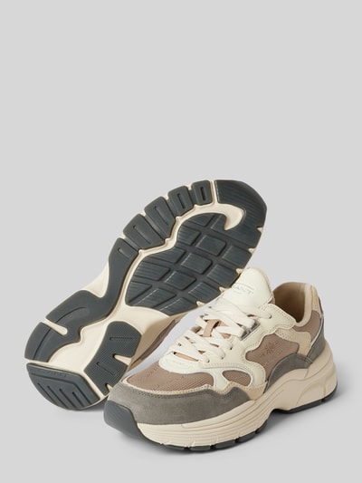 Peek & Cloppenburg GantLedersneaker mit Label-Details Modell 'Neuwill' in taupe Outlet
