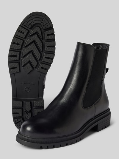 Peek & Cloppenburg TamarisStiefeletten aus Leder mit elastischen Einsätzen in black Günstiger Verkauf