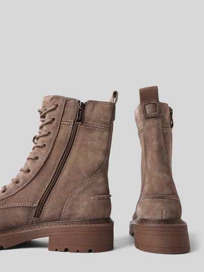 Peek & Cloppenburg TamarisSchnürboots aus Leder mit Ziernähten in mittelbraun Meist gekauft