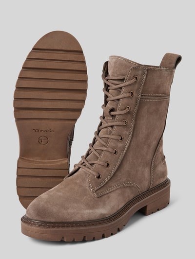 Peek & Cloppenburg TamarisSchnürboots aus Leder mit Ziernähten in mittelbraun Meist gekauft