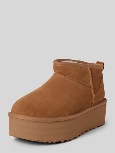 Peek & Cloppenburg UGGBoots aus Leder mit Plateausohle Modell 'CLASSIC ULTRA MINI' in camel