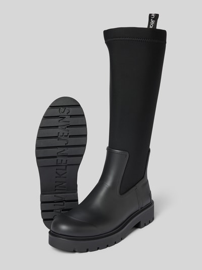 Peek & Cloppenburg Calvin Klein JeansGummistiefel mit elastischem Schaft Modell 'HIGH RAINBOOT NEOPRENE' in black Zeitlich begrenztes Angebot