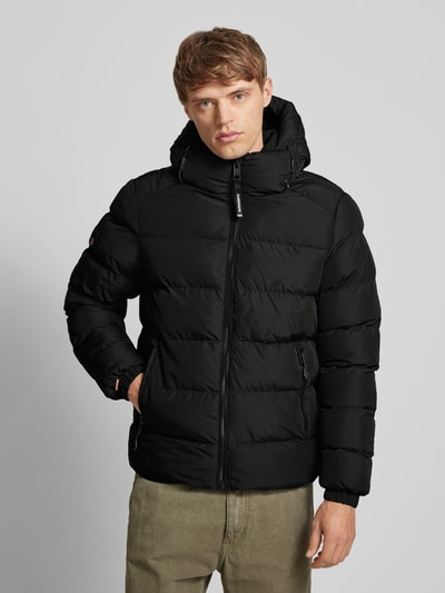 Peek & Cloppenburg SuperdrySteppjacke mit Reißverschlusstaschen in black Exklusive Angebote