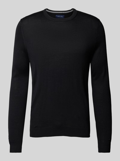 Peek & Cloppenburg Christian Berg MenStrickpullover mit Rundhalsausschnitt in black Letzte 3 Tage