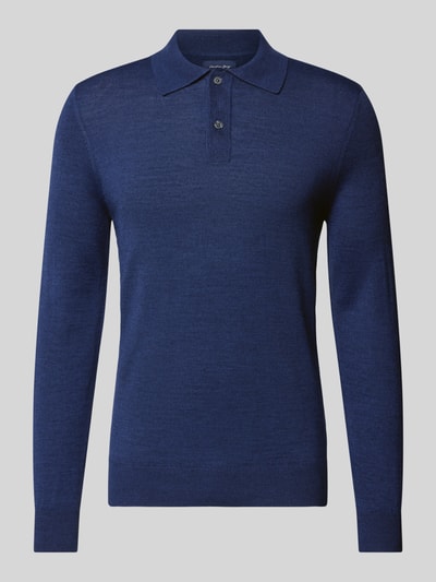 Peek & Cloppenburg Christian Berg MenSlim Fit Strickpullover mit Polokragen in dunkelblau melange Letzter Tag