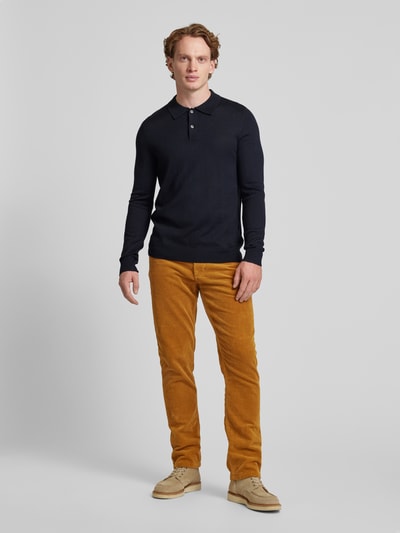 Peek & Cloppenburg Christian Berg MenSlim Fit Strickpullover mit Polokragen in marine