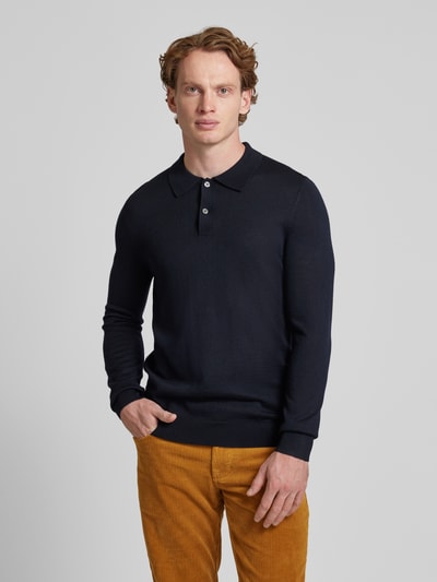 Peek & Cloppenburg Christian Berg MenSlim Fit Strickpullover mit Polokragen in marine Bis zu 65% Rabatt