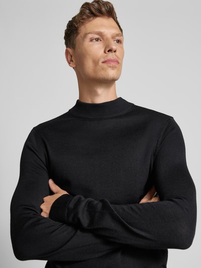 Peek & Cloppenburg Christian Berg MenStrickpullover mit Turtleneck in black Black Friday Preise
