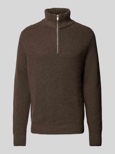 Peek & Cloppenburg MCNEALTroyer mit gerippten Abschlüssen in dunkelbraun melange Online