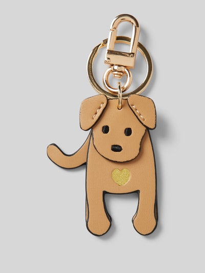 Peek & Cloppenburg SeidenfeltSchlüsselanhänger mit Karabinerverschluss Modell 'My Dog' in camel