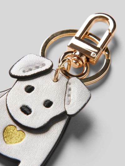 Peek & Cloppenburg SeidenfeltSchlüsselanhänger mit Karabinerverschluss Modell 'My Dog' in silber im Angebot
