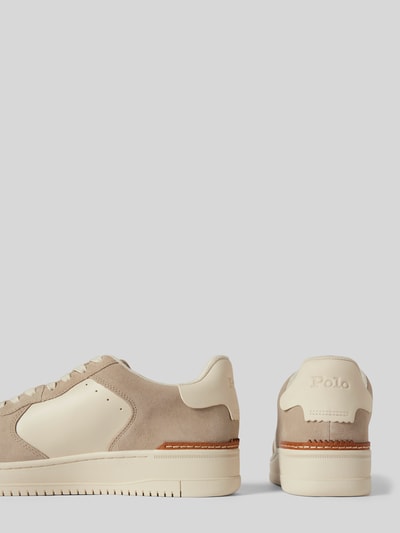 Peek & Cloppenburg Polo Ralph LaurenLedersneaker mit Logo-Stitching Modell 'MASTERS' in beige Sonderangebote
