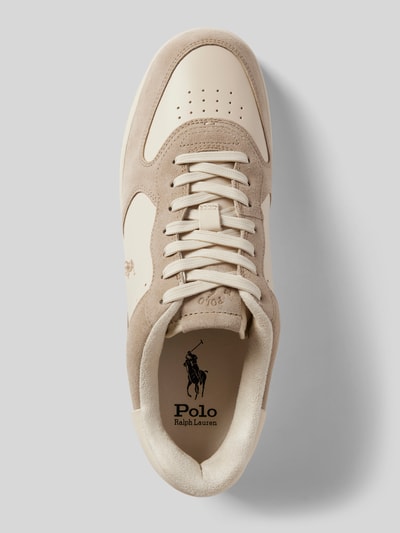 Peek & Cloppenburg Polo Ralph LaurenLedersneaker mit Logo-Stitching Modell 'MASTERS' in beige Sonderangebote