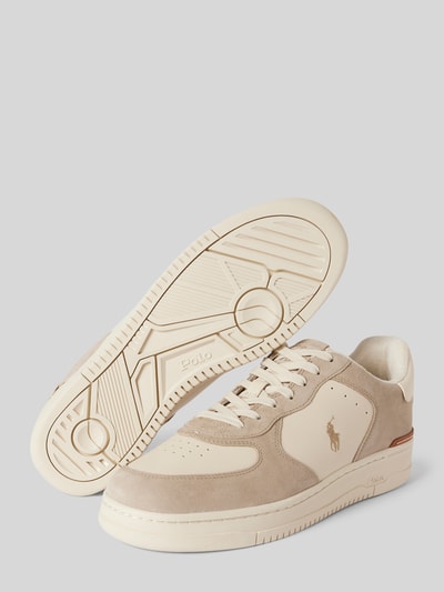 Peek & Cloppenburg Polo Ralph LaurenLedersneaker mit Logo-Stitching Modell 'MASTERS' in beige Sonderangebote